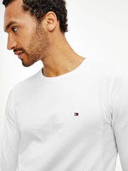 Stretch Slim Fit Long Sleeve Tee - White
